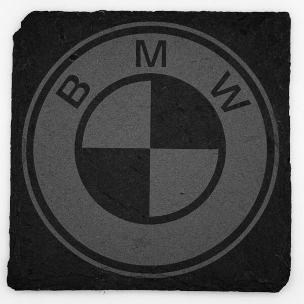 BMW badge on coaster